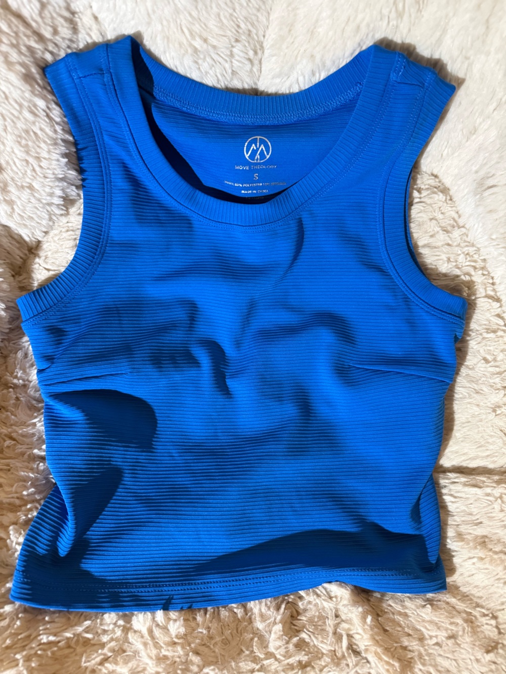 Move Theory Bright Royal Blue Ribbed Tank